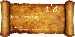Kupi Orsolya névjegykártya